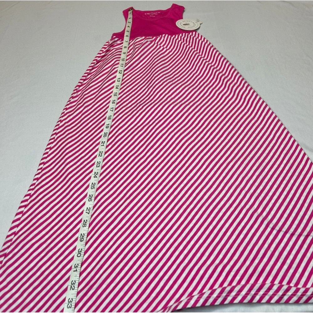 Burts Bees Kids Pink Striped Organic Cotton Maxi Dress Size 5 NWT